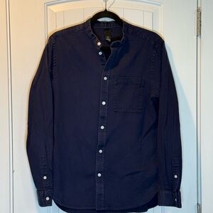 H&M Navy Blue Casual Button-Down Shirt 100% Cotton Size Small
